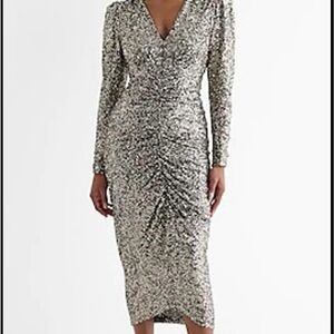 Express sequin bronze dress